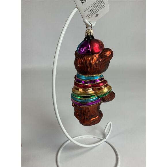 Christmas Ornament 1999 Christopher Radko "Cubby's Rainbow" Bear - Picture 7 of 12